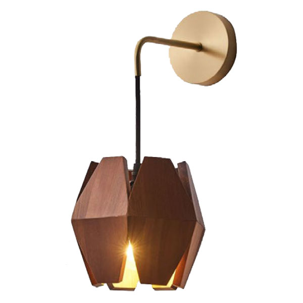 Acacia Wood Single Headed Wall Light