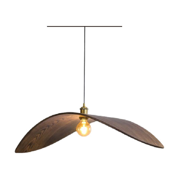 Leaf Shaped Wood Pendant Light