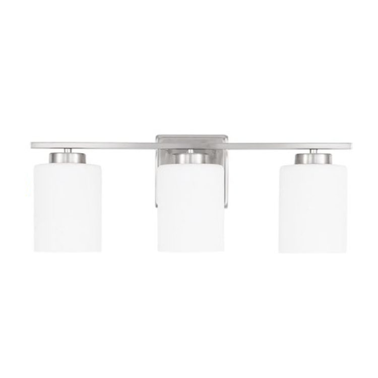 White Glass Shade 3 Bulb E26 Wall Light